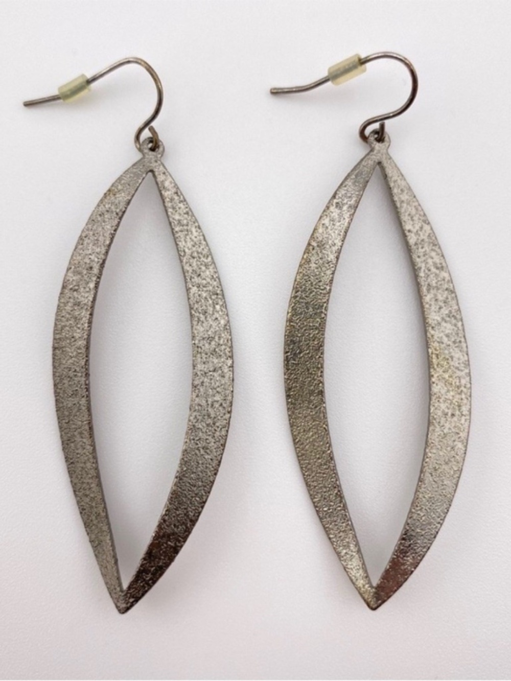 (4) Silver Tone Leaf Shaped Earrings